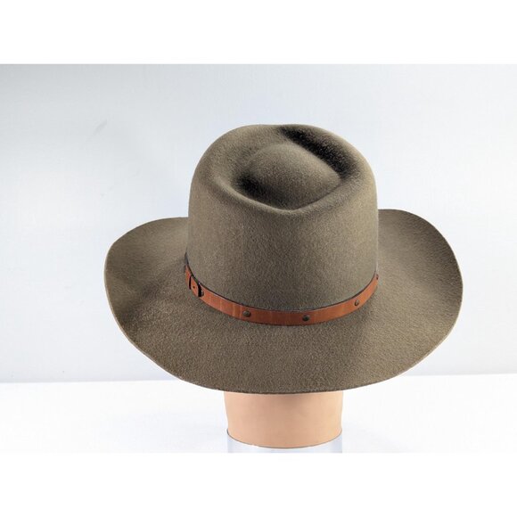 FITS. Koala Olive Green Western hard felt cowboy hat, sturdy men's sun hat made - Picture 5 of 10